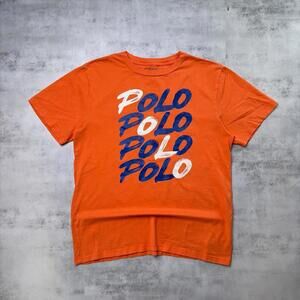 Y2K Orange Polo Ralph Lauren Skater T-Shirt